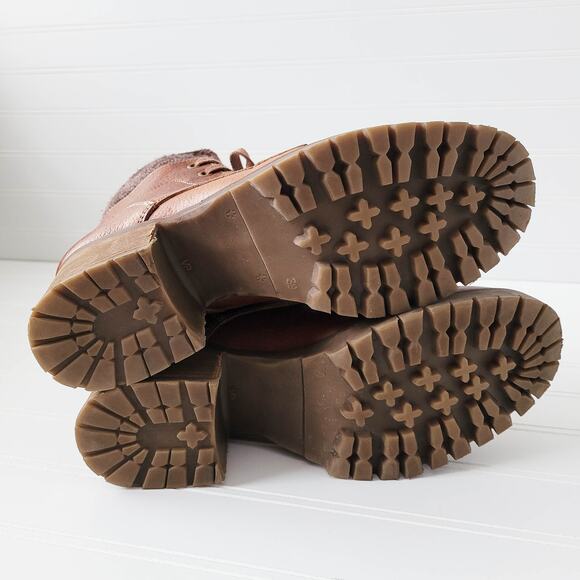 Bull Boxer Boots Size 9M Brown Leather Combat Carmen Lace Up Chunky Heel Lug - Picture 11 of 15